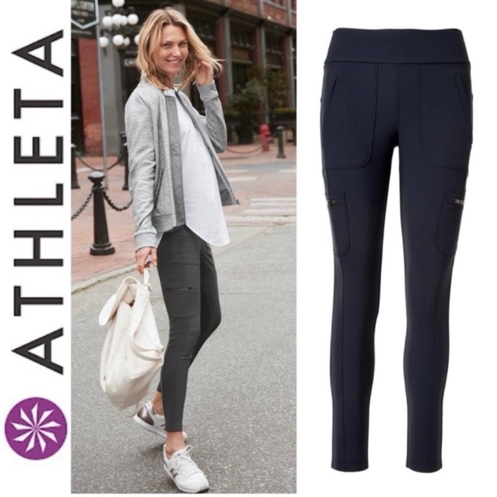 Athleta Highline Hybrid Cargo High-Rise Tight / Hiking Travel Running / size 4